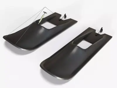 Helicopter Skis L44000 Low-poly 3D model