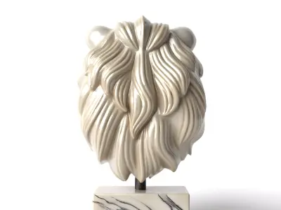 Ceramic Lion Head Statue Modern Interior Free 3D model