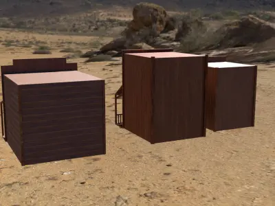 Wild West Town Low-poly 3D model