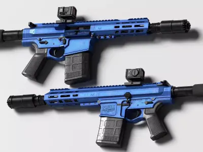 AR LR 308 V2 Low-poly 3D model