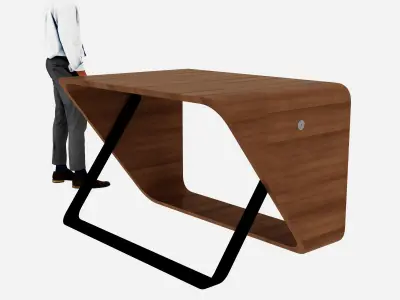 3d Desk - OFFICE FURNITURE Free low-poly 3D model
