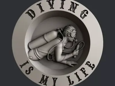 3d STL models for CNC router diving 3D model