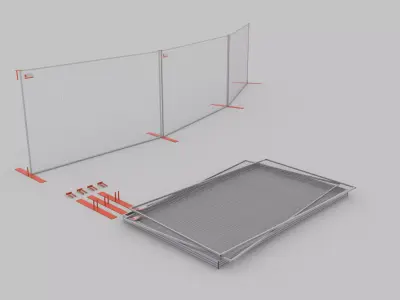 Urban Construction Fencing 3D model