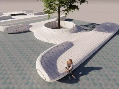 architecture art bench concept parametric Free 3D model