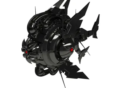 Drone futuristic fish Low-poly 3D model