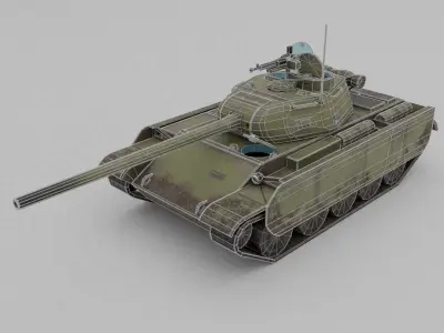 T-44-100 Medium Tank Low-poly 3D model