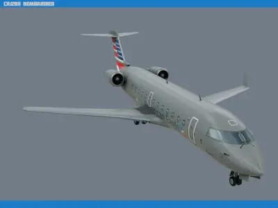 CRJ200 American Eagle Low-poly 3D model