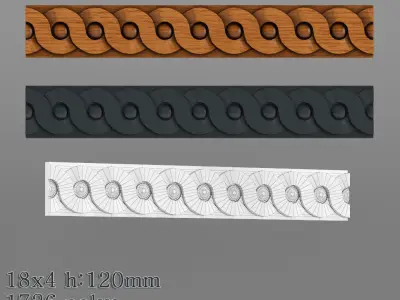 Decorative molding 18-28mm width set Free 3D model