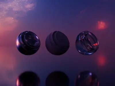 Pack 5 different Galactic HDRIs Low-poly 3D model