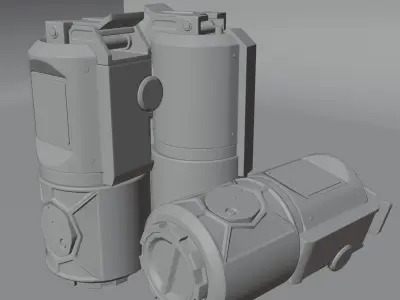 Cyber smoke grenade PBR Asset Low-poly 3D model Low-poly 3D model
