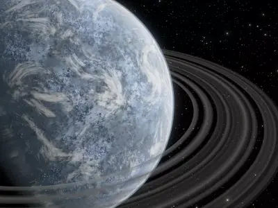 Sci Fi Planet with RIngs Free 3D model