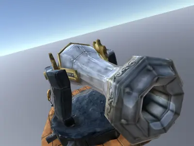 Small Medieval Cannon Low-poly 3D model