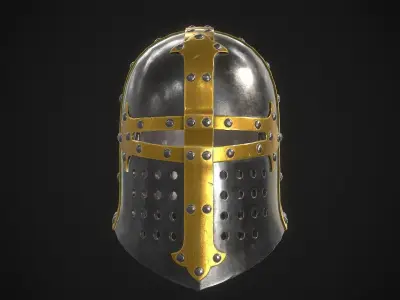 Knight Helmet 04 Low-poly 3D model