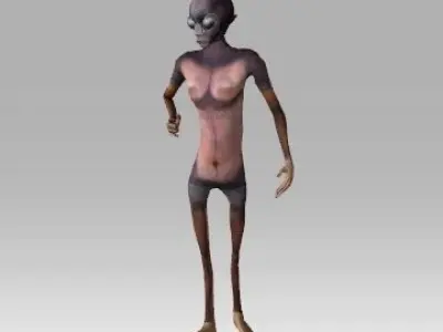 Gumonoid female alien 3D model