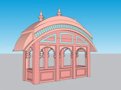 indian jodhpuri stone chatri temple 3D model