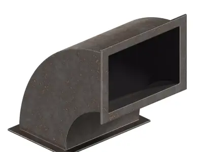 Rusty Rectangular Elbow Duct 3D model