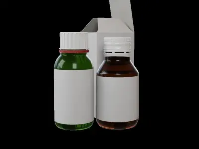 Bottle two bottles of medicine 3D model