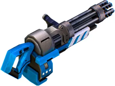 LowPoly Sci-Fi Cartoon Assalut Heavy Machine Gun Low-poly 3D model