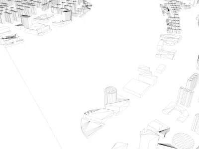 Urban highrise building building ancillary building commercial 3D model