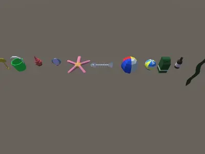 9t5 Low Poly Beach Low-poly 3D model