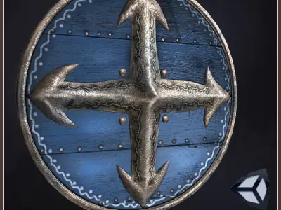 3 Targe Shields Low-poly 3D model