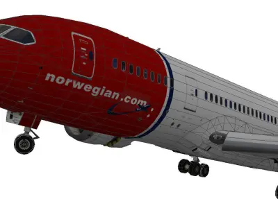 Boeing 787-800 Norwegian airlines Henrik Ibsen Low-poly 3D model