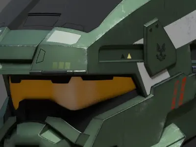 Mech Helmet Low-poly 3D model