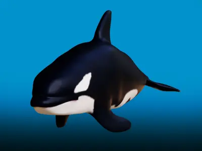 Killer whale Rigged Low-poly 3D model