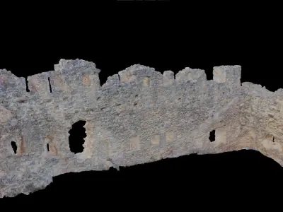 Castle Castle Wall ruins PBR Scanned Low-poly 3D model