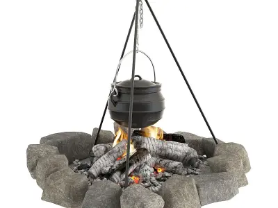 Bonfire and bowler 3D model