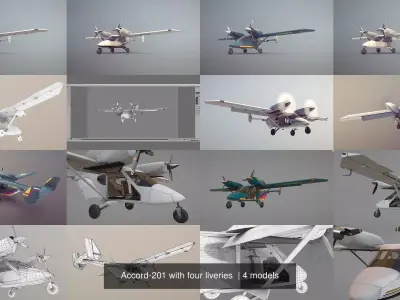 Accord-201 with four liveries 3D Model Collection