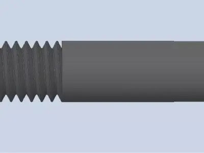 Bolt Partial Thread Hexagonal Head M6x40mm 3D model