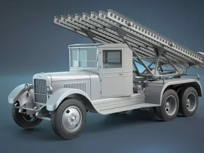 BM-13 Katyusha High-Poly 3D model