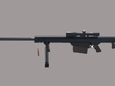 Modern Firearms Animated M107 Low-poly 3D model
