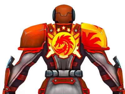 Low Poly Man Cyborg Trooper Soldier 3D Model Low-poly 3D model