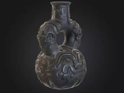 Ancient Bronze Vessel Low-poly 3D model