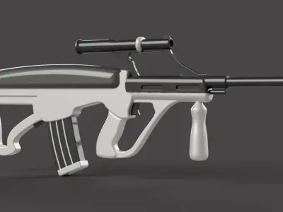 AUG Assault Rifle  Low - poly 3D model Low-poly 3D model