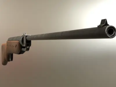 Airgun Haenel Model III-56 Knicker Low-poly 3D model