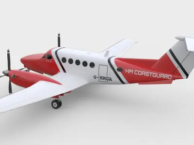 Beechcraft King Air 200 Coastguard 3D model