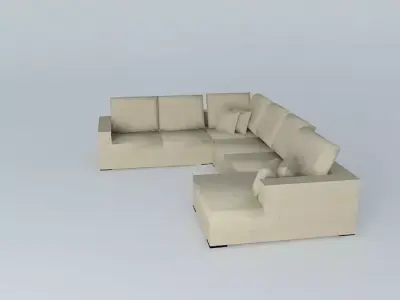 Aliya Sectional - Bella Buckwheat Free 3D model