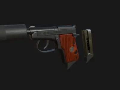 Mini pistol beretta A21 Low-poly 3D model