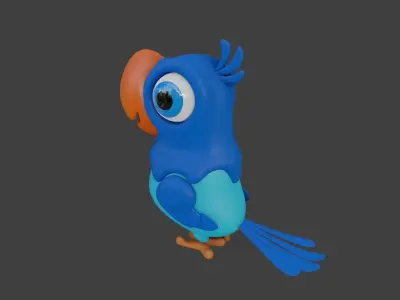 Cartoon Parrot Not Rigged 3D model
