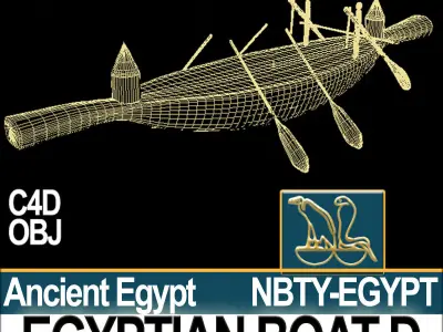 Ancient Egypt Boat D 3D model