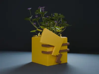 Maceta pokemon Pikachu- pokemon Pikachu flowerpot  3D print model