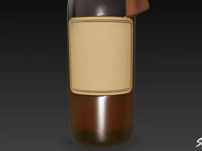 Molotov Brown Low-poly 3D model