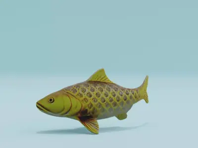 Golden Koi Fish Free low-poly 3D model