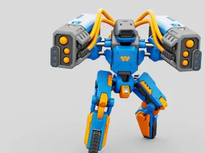 MILITARY BOT B-450 RIGGED 3D model