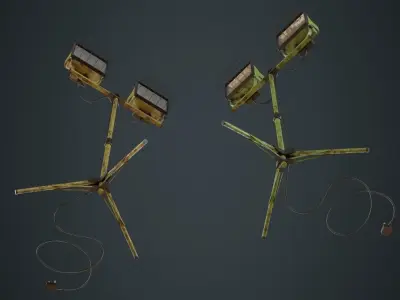 Halogen Work Light 3B Low-poly 3D model