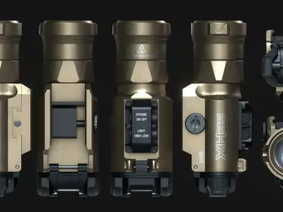 SureFire XH35 Weapon Flashlight Attachment - Game Asset Low-poly 3D model