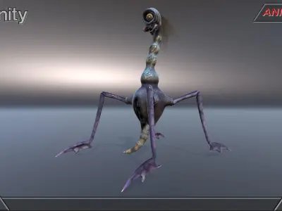 Alien fantasy creature 03 Low-poly 3D model